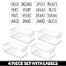 mDesign Deep Plastic Kitchen Storage Organizer Container Bin with Handles and Labels for Pantry, Cabinet, Shelf, Fridge, Freezer - Holds Dry Goods, Sauces, Condiments, Ligne Collection, 4 Pack, Clear