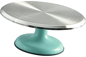 Saluaqui Aluminium Cake Decorating Stand Revolving 12 Inch Cake Turntable for Cupcake Decorating Supplies Turntable 12" Rotat