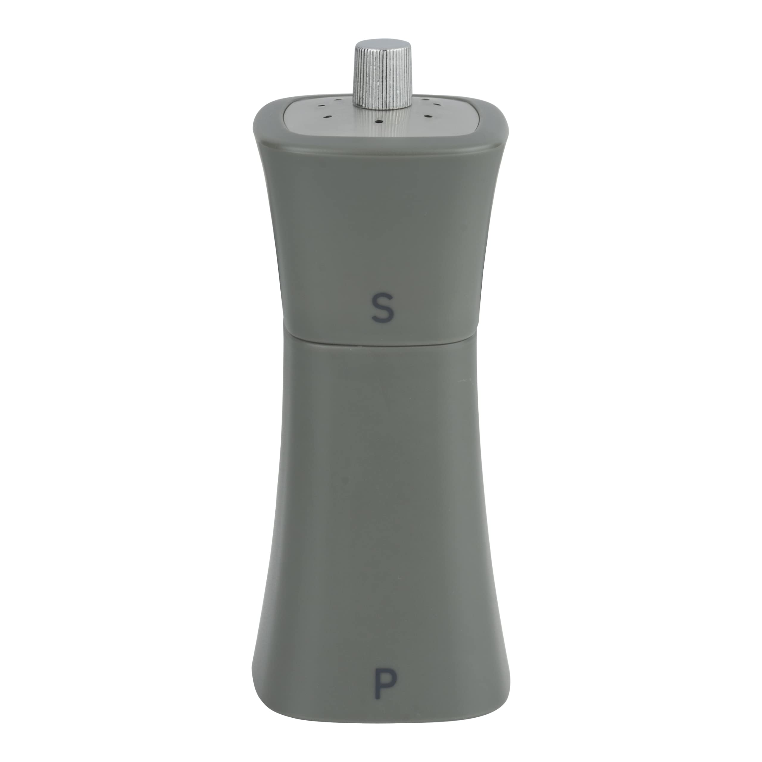Grunwerg SP-9174GY 2-in-1 Salt Shaker and Pepper Mill, Plastic, Grey