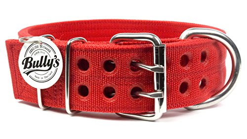 Pitbull Collar, Dog Collar for Large Dogs, Heavy Duty Nylon, Stainless Steel Hardware (XXL, Fire Engine Red)