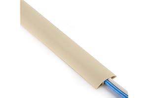 ZhiYo 3.6ft Cord Covers for Wires on Floor, Cord Hider Floor Hide Extension Cords, Soft PVC Cable Cover Cable Protector, Wire Cavity W0.62in H0.31in, Beige
