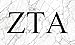 Zeta Tau Alpha ZTA Light Marble Background Black Letter Sorority Flag 3' x 5'