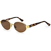 Dollger Polarized Oval Sunglasses for Women Trendy Small Gold Frame Retro Sunglasses Designer Shades UV400 Protection