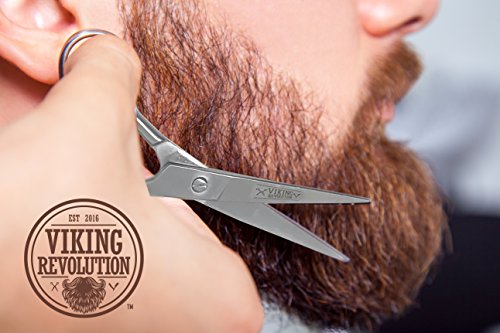 BEST DEAL Beard and Mustache Scissors w/Comb and Synthetic Leather Case Professional Sharp Surgical Grade Steel for Trimming, Grooming, Cutting Mustache, Beards & Eyebrows Hair