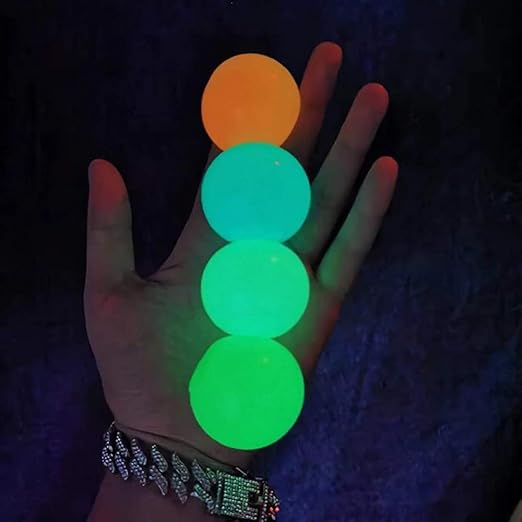 4 Pcs Sticky Balls, Glowing Sticky Balls for Ceiling,