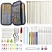 94 Pieces Crochet Hooks & Knitting Needles Set Kit - Portable Case, Contains All The Kntting & Crochet Accessories Fit Any Projects, Ideal Gift for Mom Grandma Girfriend
