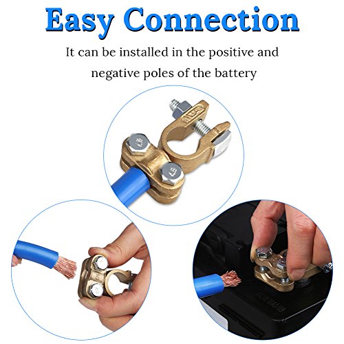 WATERWICH Heavy Duty Positive & Negative Battery Terminals Connectors