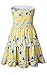 Angashion Women's Floral Strapless Pleated Flowy Skater Mini Tube Dress Yellow
