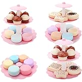 FRECI Food Pretend Play Toy Set Sweet Treats 3-Tier Colorful Cookies Desserts Tower for Kids