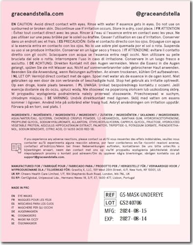 grace & stella Award Winning Under Eye Mask - Birthday Gifts For Women - Bridesmaid Gifts - Reduce Dark Circles, Puffy Eyes, Undereye Bags, Wrinkles - Under Eye Patches - Vegan (24 Pairs, Pink)