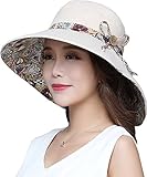 Ls Lady Womens Summer Flap Cover Cap Cotton Anti-UV UPF 50+ Sun Shade Wide Brim Stylish Hat with Bow