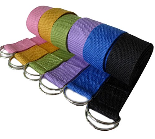 Natuworld 6-Foot Yoga Straps - Durable Non-stretch Cotton Twill with Metal D-rings Buckle Yoga Accessories for Pilates Stretch, Exercises, Aerobics to Extend Reach, Grasp Limbs - Thumbnail 2