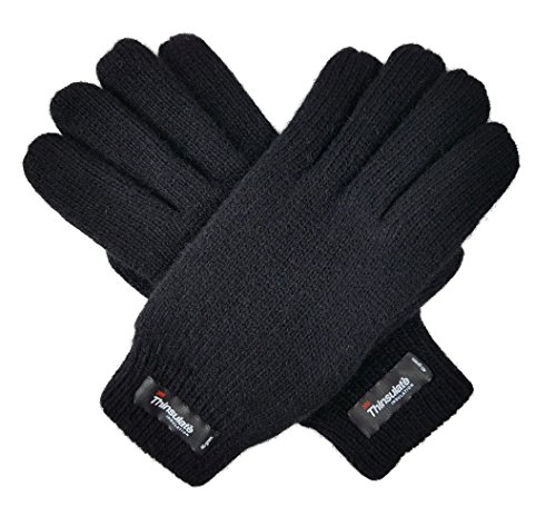 Bruceriver Womens Wool Plain Basic Knitted Gloves With Thinsulate