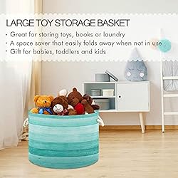 xigua Large Storage Basket Cotton Rope Basket Teal