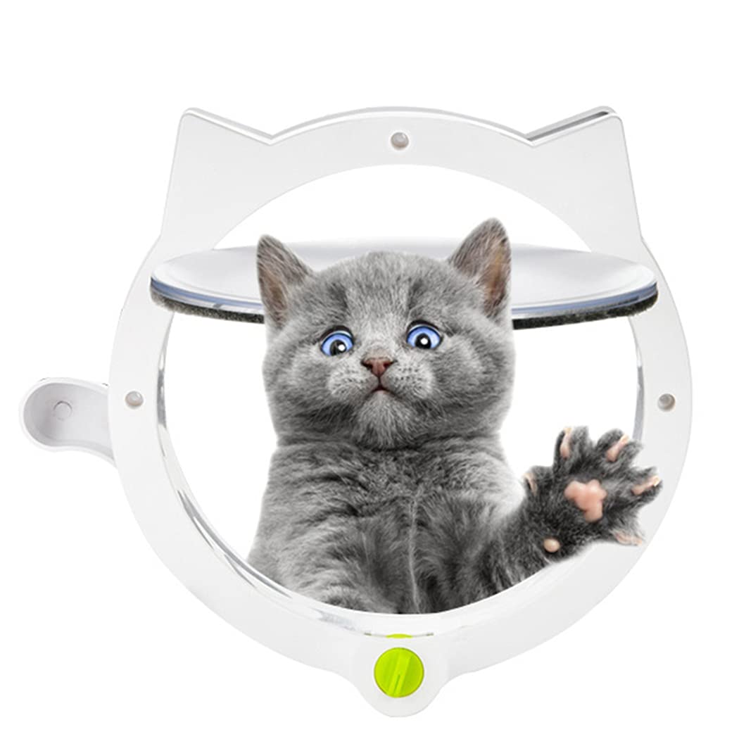Anjetan Cat Door Weatherproof Solid Cat Flap Door Kitten Door Pet Door for Screen Door Sliding