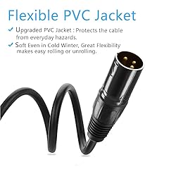 JLPOW 25 ft Flexible DMX Cable, Gold-Plated 3 Pin