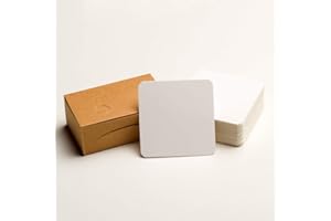 ZOOYOO Blank Cardboard Message Card Business & Tag Card - 100 PCS (2.75 x 2.75 inch White)