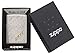 Zippo Logo Pattern Pocket Lighter, Brushed Chrome
