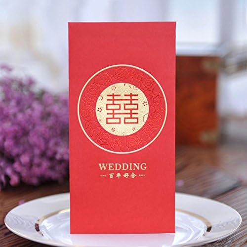 ISEAN Pack-30 Chinese Red Envelopes - Lucky Money Gift Envelopes Red Packet for Wedding (7.1×3.6 in)