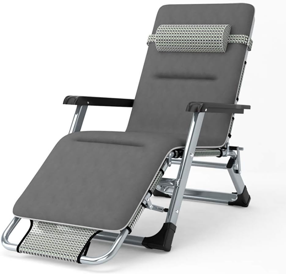 Recliners Oversized Folding Zero Gravity Chair for Heavy Duty People, Adjustable Patio Lounge Chairs w/Pad for Garden Pool Yard Beach, Support 440lbs (Color : Style 2)