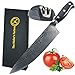 Professional Sharp Chef Knife 8 Inch Blade, Wooden Ergonomic Handle, High Carbon German Stainless Steel with Japanese Damascus Decoration. Bonus – Sharpener +eBook Foreign Dishes, Moller’s Factory