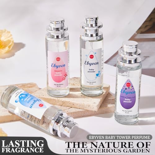 LBOYLOVE® Long Lasting Baby Powder Fragrances, Fresh and Light Scent Baby Tower Perfume, Long-lasting Moisture & Fragrance - Gift for Women Gentle Baby Powder & Floral Notes 35ml