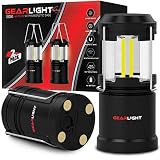 GearLight LED Lantern with Magnetic Base [2 Pack] Updated - Battery Powered and Operated Camping Lanterns with Hanging Hook - Best Outdoor, Indoor, Hurricane, Emergency Light, Tent Lamp