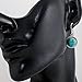 925 Sterling Silver Blue Turquoise Gemstone Rope Edge Round Dangle Hook Earrings 1.2