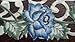 Round Doily or Place Mat with Victorian Blue Roses and Ivory Material , Various Sizes Available