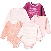 Tommy Bahama Baby 5-Piece Onesie Set - 100% Cotton Long Sleeve Bodysuit 5-Pack for Infant Boys and Girls