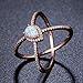 OPALBEST 18K Rose Gold Plated Opal Ring X Criss Cross Rings Birthstone Band for Women (7)