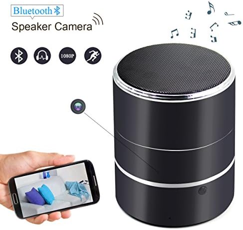 Raisland 1080P Bluetooth Speaker Wireless Wifi Hidden Camera Rotate 180°Lens/Motion Detection/Real-Time View/Loop Recording/Music Player,Spy Nanny Cam for Home Security,Capacity up to 128G