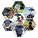 Luwint Double Layer Umbrella Hat Headwear 36'' Diameter Oversized Folding Adjustable Hands Free UV Wind Rain Protection - Fishing Gardening in Outdoor Recreation (Blue/Purple)