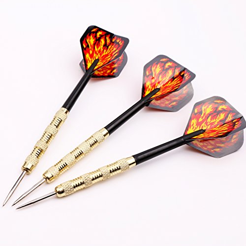 18 Packs of Steel Tip Darts Set Slim Barrel with PVC Dart Flights and Nylon Shafts