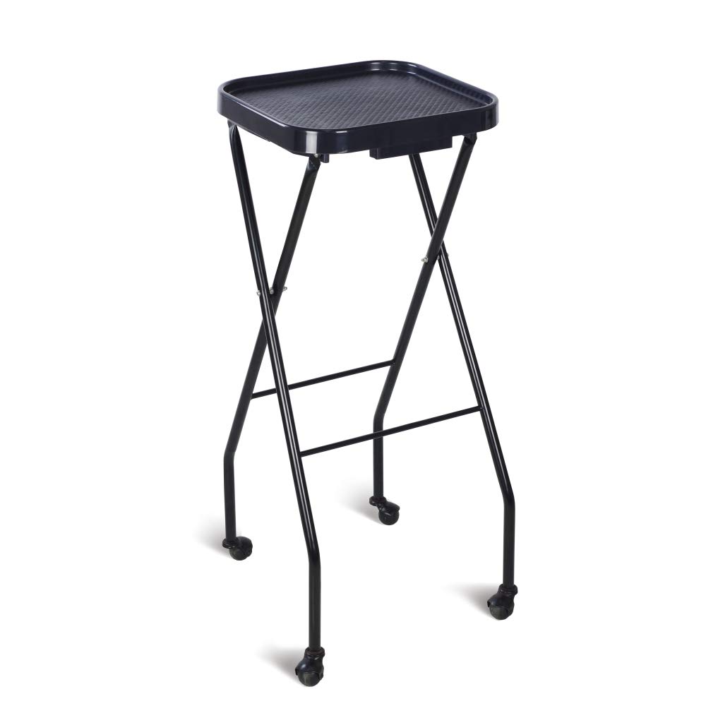 Folding Salon Tray, Salon Trolley, Salon Cart Tattoo Rolling Tray Station-Black: Electronics