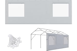 ADVANCE OUTDOOR Replacement Mesh Window Sidewall Tarp for 10x20 ft and 12x20 ft Carport Canopy with Ball Bungees, Gray, One Sidewll Panel Only