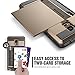 Note 3 Case, Anuck Protective Shell Galaxy Note 3 Wallet Case Card Pocket Shockproof Dual Layer Hybrid Rubber Bumper Case Cover with Card Slot Holder for Samsung Galaxy Note 3 - Gold