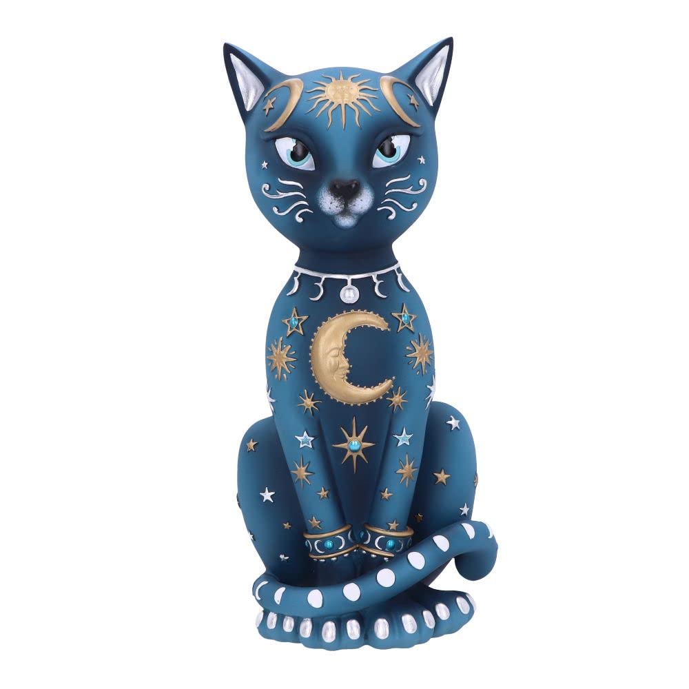 Nemesis Now Celestial Kitty 26cm, Resin, Blue, Celestial Cat Figurine, Kitty Figurine, Spiritual Gift, Cast in the Finest Resin, Expertly Hand-Painted