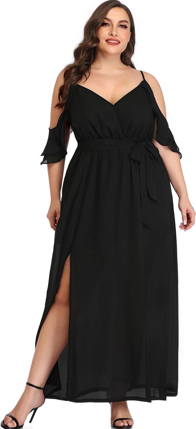 high neck wrap dress