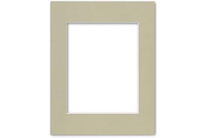 ALLWORLD FRAMING 11x14 Matting for 8x10 Photograph or Artwork 4-Ply Bevel Cut Acid Free Matboard for picture framing (Light Olive)