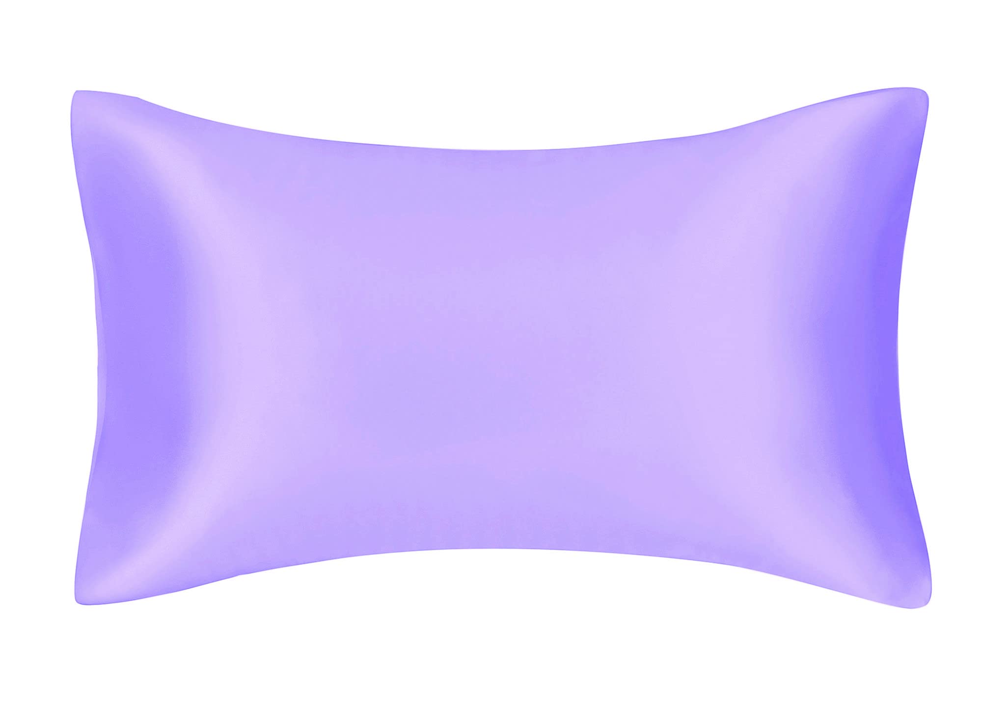 FLCA 100% Mulberry Silk 19 Momme Charmeuse Silk Pillowcase Both Sides Silk Pillow Cover for Skin Health with Hidden Zipper 1pc 50 x 75 cm (Lavendar, Standard(50x75cm))