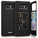 TORU CX PRO Case for Galaxy Note 8, with Card Holder | Slim Protective Shockproof Heavy Duty Cover with Hidden Credit Cards Wallet Flip Slot Compartment Kickstand | Include Mirror - Black