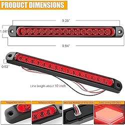 PSEQT 10" 15 LED Trailer Brake Tail Light Bar Stop