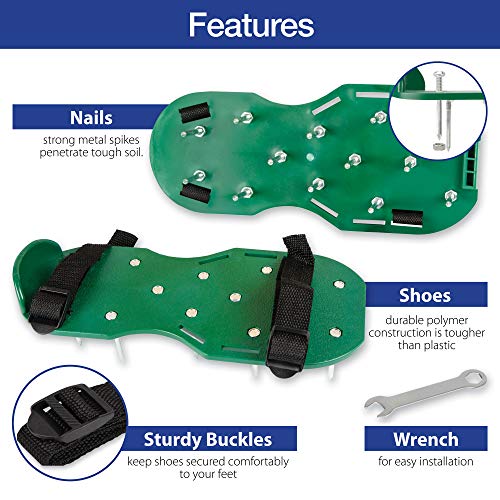 The Paragon Lawn Aerator Spike Shoes, Effectively Aerating Lawn Soil, Comes with 2 Adjustable Straps with Secure Buckles, Universal Size That Fits All, for a Greener and Healthier Garden or Yard - Thumbnail 4