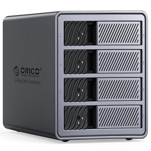 ORICO 3.5" SATA to USB 3.0 Aluminum Hard Drive Docking Station 4 SSD/HDD Slot with Power Supply and Fan Support RAID 0/1/5/10 (9848RU3)