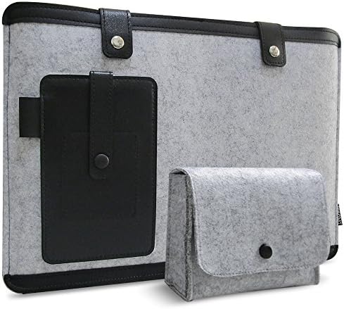 ACECOAT Felt Laptop Sleeve Case Bag Cover for 13.3 Inch MacBook Air / Retina Macbook Pro / 12.9 Inch iPad Pro / Surface Book 13" - 13.3" Tablet Ultrabook Protective Case Pouch With Pockets,Light Gray