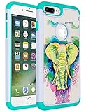 iPhone 8 Plus Case Elephant,iPhone 7 Plus Case,,ANLI(TM)[Shock Absorption] Drop Protection Hybrid Dual Layer Armor Protective Case Cover for Apple iPhone 8 Plus / iPhone 7 Plus