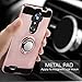 AnoKe Replacement for ZTE MAX XL Case,ZTE Imperial Max Z963U/ZTE Zmax Pro Z981/ZTE N9560 case with HD Screen Protector,360 Degree Rotating Ring Holder Kickstand Hybrid Defender Cover ZS Rose Gold
