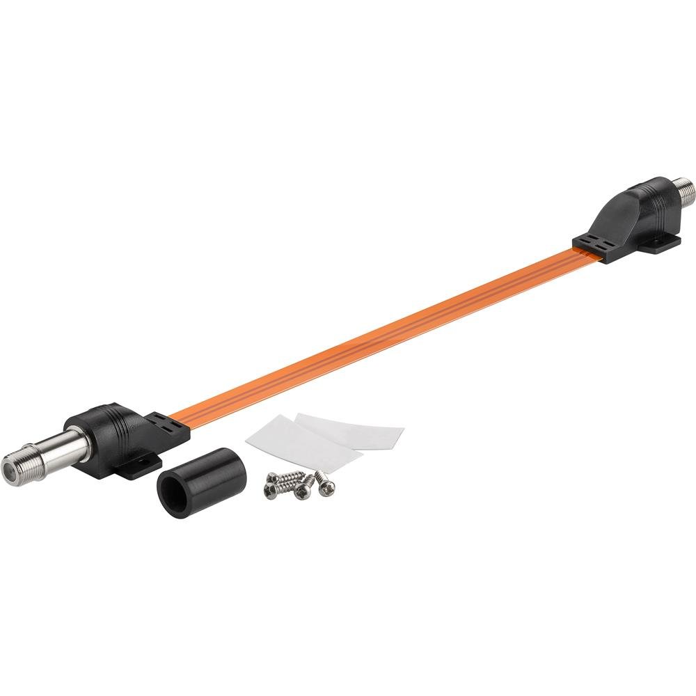 Goobay 71408 Waterproof SAT Window Feed-Through, Extremely Flat (0.3 mm), 0.2 m Cable Length