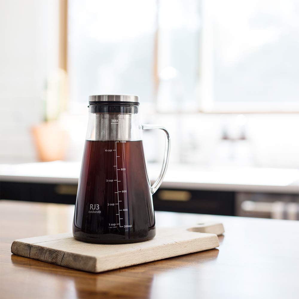 Airtight Cold Brew Iced Coffee Maker and Tea Infuser with Spout 1.0L